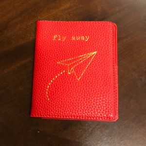 Red Fly Away Passport Holder, Leather